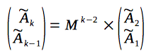 Matrix multiplication for calculation of the k-th item of the sequence