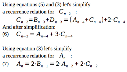 Simplified recurrence relations